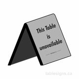 Stock 3" x 3" Engraved Tent Sign (25 Pack)  www.tablesigns.ca