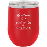 The Influence Of A Great Teacher Is Never Erased -Wine glass