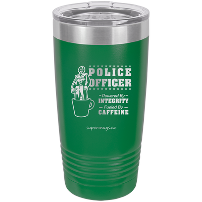 Police Officer Powered By Integrity And Caffeine -Tumbler