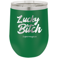 Lucky Bitch Irish - Wine glass