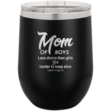 Mom Of Boys Less Drama Than Girls - Wine Glass