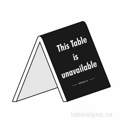 Stock 3" x 3" Engraved Tent Sign (25 Pack)  www.tablesigns.ca