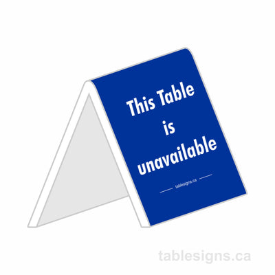 Stock 3" x 3" Engraved Tent Sign (25 Pack)  www.tablesigns.ca