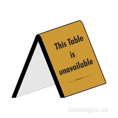 Stock 3" x 3" Engraved Tent Sign (25 Pack)  www.tablesigns.ca