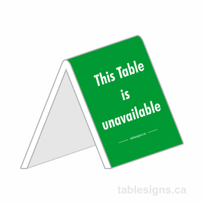 Stock 3" x 3" Engraved Tent Sign (25 Pack)  www.tablesigns.ca