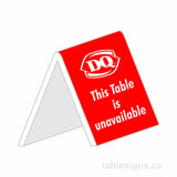 Custom 3" x 3" Engraved Tent Sign (10 Pack)  www.tablesigns.ca