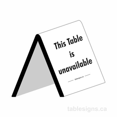 Stock 3" x 3" Engraved Tent Sign (10 Pack)  www.tablesigns.ca