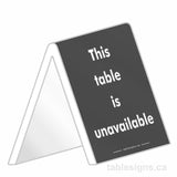 Stock 4" x 6" Engraved Tent Sign (25 Pack)  www.tablesigns.ca