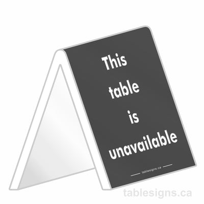 Stock 4" x 6" Engraved Tent Sign (25 Pack)  www.tablesigns.ca