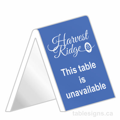 Custom 4" x 6" Engraved Tent Sign (10 Pack)  www.tablesigns.ca