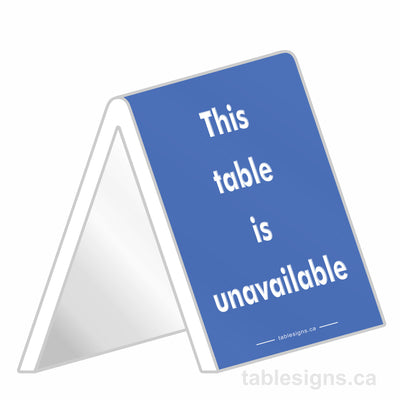 Stock 4" x 6" Engraved Tent Sign (25 Pack)  www.tablesigns.ca