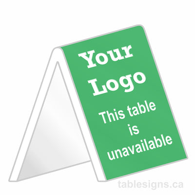 Custom 4" x 6" Engraved Tent Sign (10 Pack)  www.tablesigns.ca