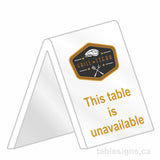 Custom 4" x 6" Full Color Tent Sign (25 Pack)  www.tablesigns.ca