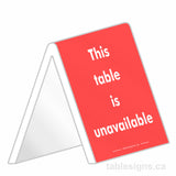 Stock 4" x 6" Engraved Tent Sign (10 Pack)  www.tablesigns.ca