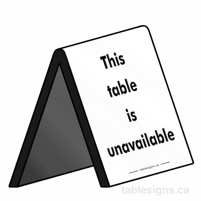 Stock 4" x 6" Engraved Tent Sign (25 Pack) www.tablesigns.ca