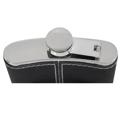 Coat Of Distinction Premium Black Leatherette Flask