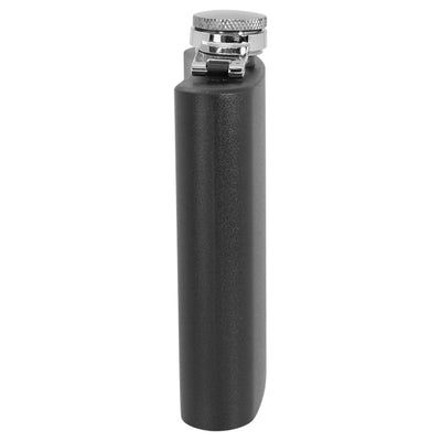 side view of our black powder coated flask