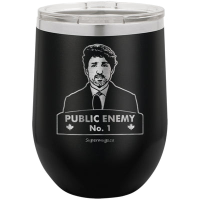 Trudeau Public Enemy Number One - Wine Glass