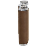The Excelsior Premium Brown Leatherette Flask