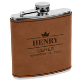 The Excelsior Premium Brown Leatherette Flask