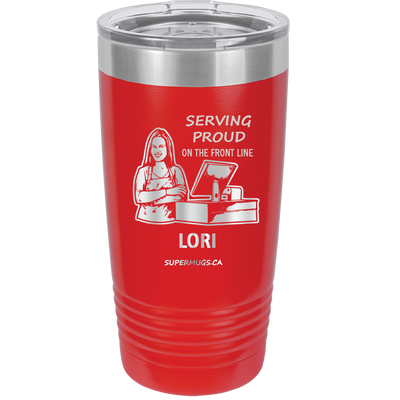 Standing Proud On The Front Lines Female Cashier - tumbler
