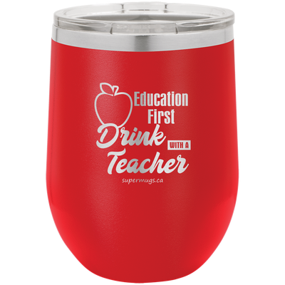 Education First - Drink With A Teacher graphic - Wine glass