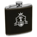 Coat Of Distinction Premium Black Leatherette Flask