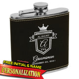 Royal Majestic Premium Black Leatherette Flask