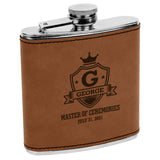 Coat Of Distinction Premium Brown Leatherette Flask