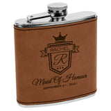 Royal Majestic Premium Brown Leatherette Flask
