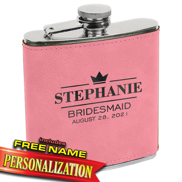 The Excelsior Premium Pink Leatherette Flask
