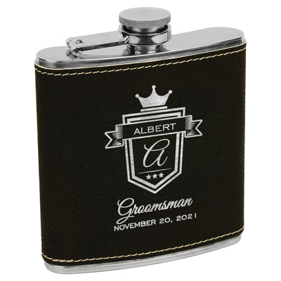 Royal Majestic Premium Black Leatherette Flask