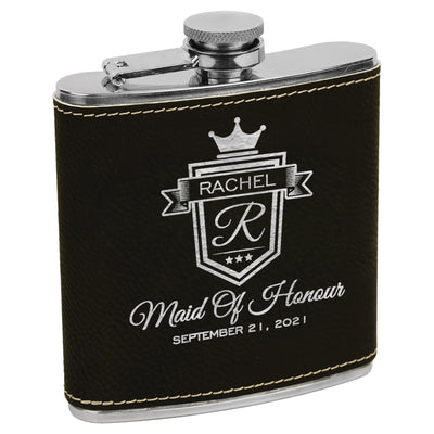 Royal Majestic Premium Black Leatherette Flask