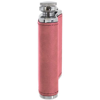 The Coat Distinction Premium Pink Leatherette Flask