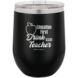 Education First - Drink With A Teacher graphic - Wine glass