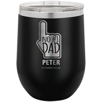 No. 1 Dad Foam Finger Graphic Father's Day Wine Glass