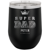 Super Dad Crown Graphic Father's Day Wine Glass