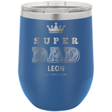 Super Dad Crown Graphic Father's Day Wine Glass